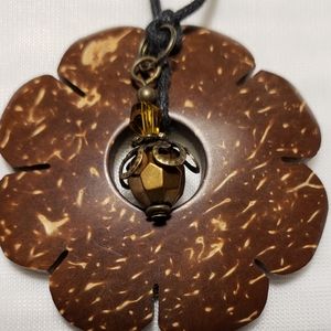 Vintage Coconut and Fancy Beads  Necklace